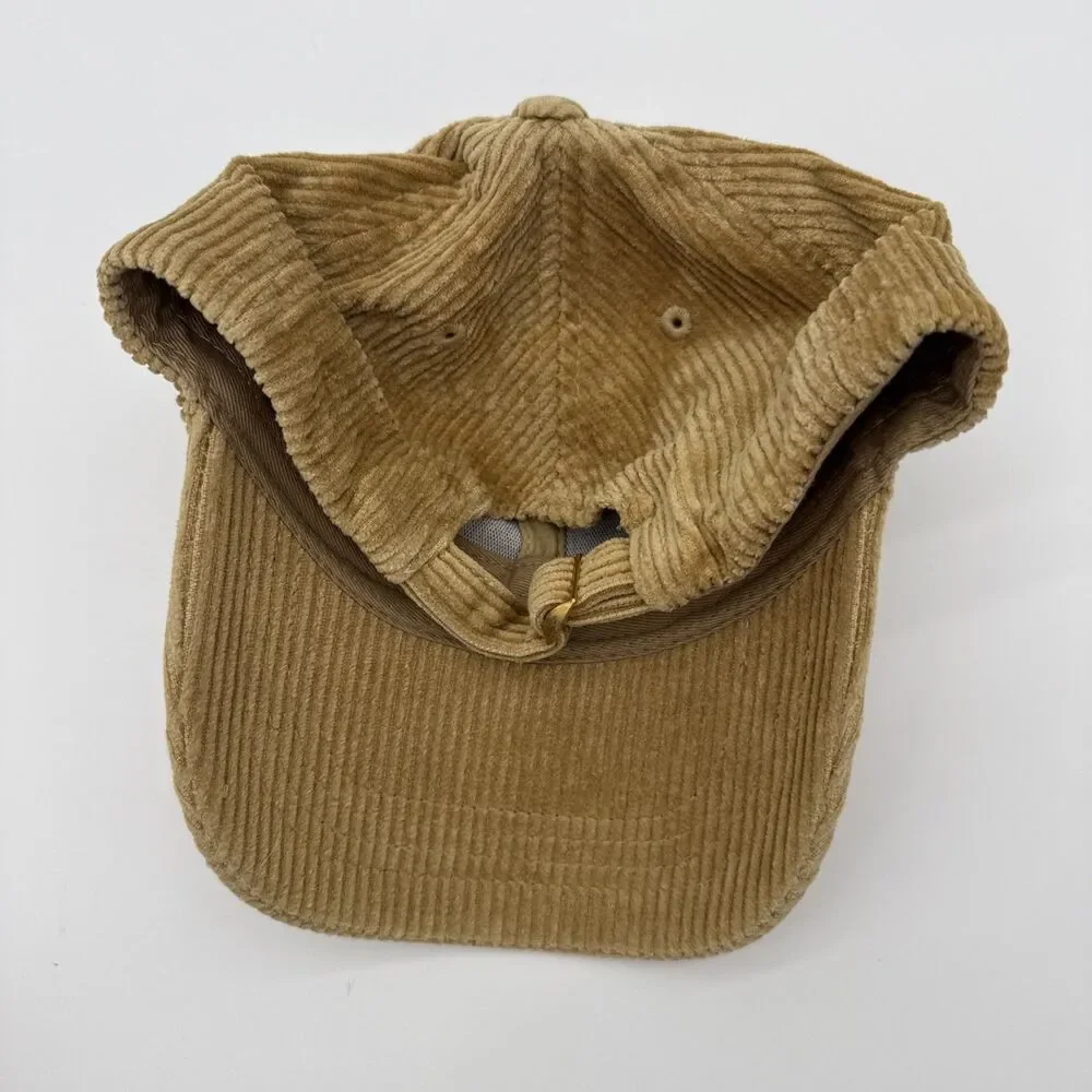 Women’s Tan Corduroy Baseball Cap Neutral 100% Cotton